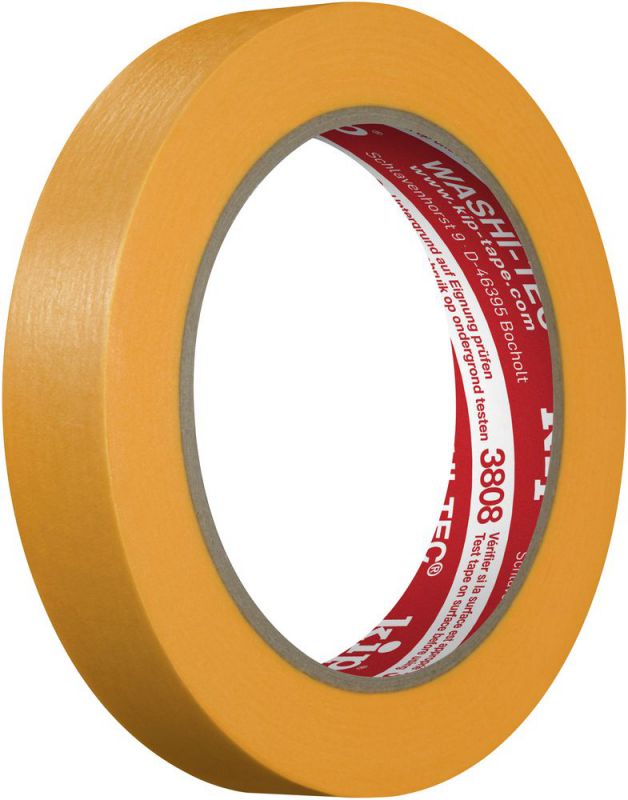 KIP 3808 WASHI-TEC® PREMIUM - gelb 18mm x 50m (48 Rollen) - 3808-18