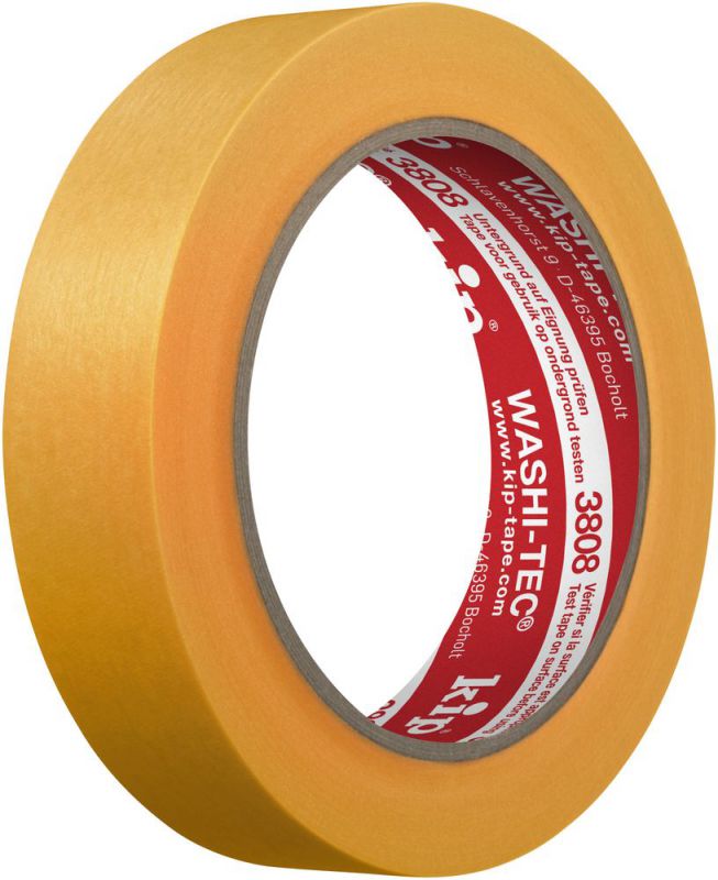 KIP 3808 WASHI-TEC® PREMIUM - gelb 24mm x 50m (36 Rollen) - 3808-24