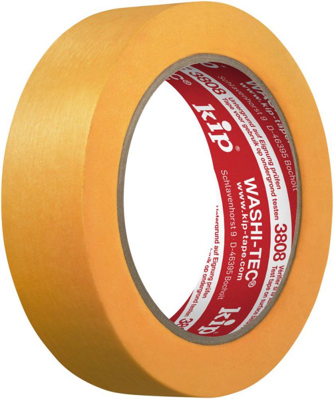 KIP 3808 WASHI-TEC® PREMIUM - gelb 30mm x 50m (32 Rollen) - 3808-30