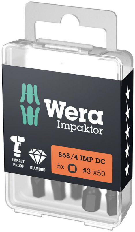 Wera 868/4 IMP DC DIY Impaktor Innenvierkant Bits - 05057672001