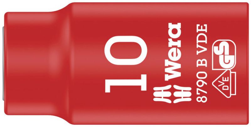 Wera 8790 B VDE Zyklop-Steckschlüsseleinsatz, isoliert, mit 3/8"-Antrieb, 10 x 46 mm - 05004954001