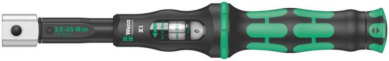 Wera Click-Torque X 1 Drehmomentschlüssel für Einsteckwerkzeuge, 2,5-25 Nm, 9x12 x 2,5-25 Nm - 05075651001