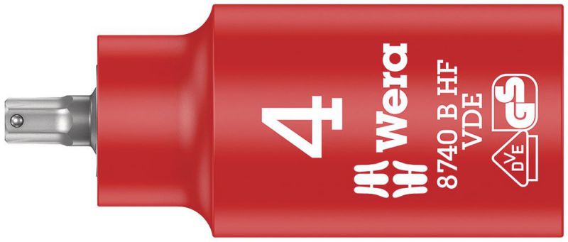 Wera 8740 B VDE HF Zyklop Bitnuss, isoliert, mit 3/8"-Antrieb, mit Haltefunktion für Innensechskantschrauben - 05004900001