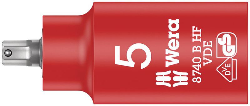 Wera 8740 B VDE HF Zyklop Bitnuss, isoliert, mit 3/8"-Antrieb, mit Haltefunktion für Innensechskantschrauben - 05004901001