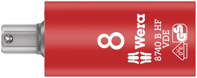 Wera 8740 B VDE HF Zyklop Bitnuss, isoliert, mit 3/8"-Antrieb, mit Haltefunktion für Innensechskantschrauben - 05004903001