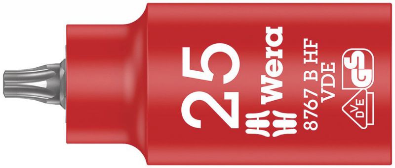 Wera 8767 B VDE HF TORX® Zyklop Bitnuss, isoliert, mit 3/8"-Antrieb, mit Haltefunktion, TX 25 x 55 mm - 05004921001