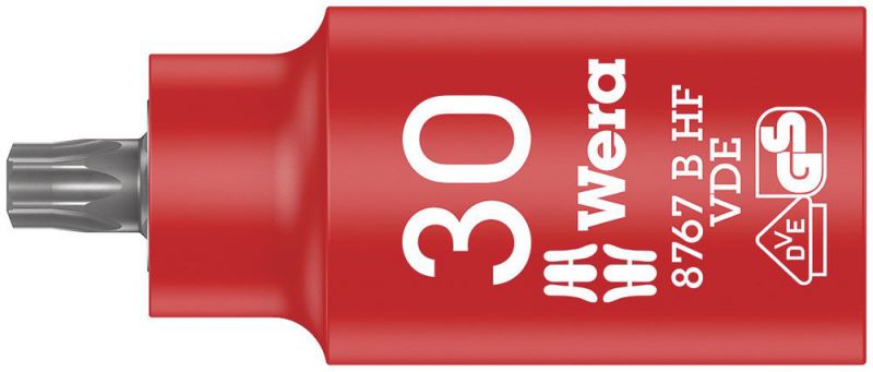 Wera 8767 B VDE HF TORX® Zyklop Bitnuss, isoliert, mit 3/8"-Antrieb, mit Haltefunktion, TX 30 x 55 mm - 05004923001