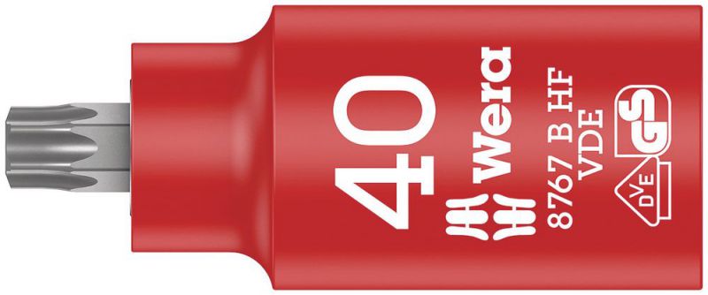 Wera 8767 B VDE HF TORX® Zyklop Bitnuss, isoliert, mit 3/8"-Antrieb, mit Haltefunktion, TX 40 x 55 mm - 05004924001