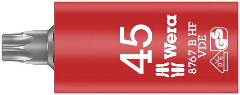 Wera 8767 B VDE HF TORX® Zyklop Bitnuss, isoliert, mit 3/8"-Antrieb, mit Haltefunktion, TX 45 x 59 mm - 05004925001