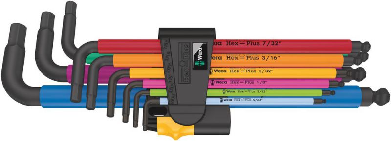 Wera 950/9 Hex-Plus Multicolour Imperial 2 Winkelschlüsselsatz, zöllig, BlackLaser - 05022640001