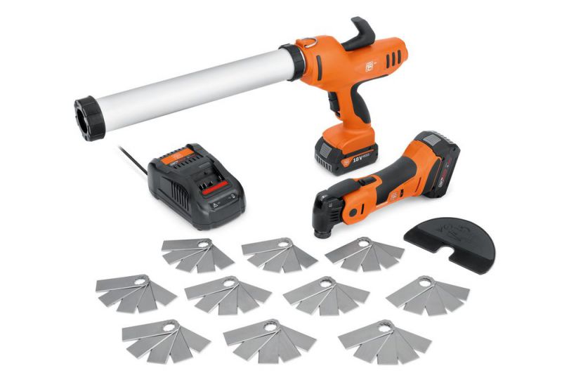 FEIN Akku-Kartuschenpresse und Akku-MultiMaster AKP 18-600 AS Fugensanierer-Set TOP - 71902360000