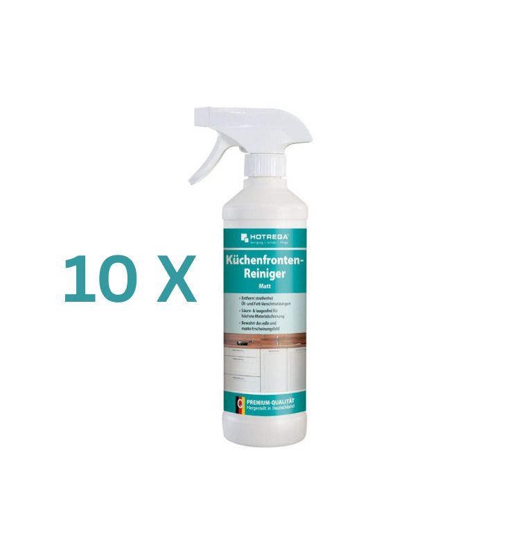 HOTREGA 10 x Küchenfronten-Reiniger "matt" 500ml - H110242 (Vorteil-Set)
