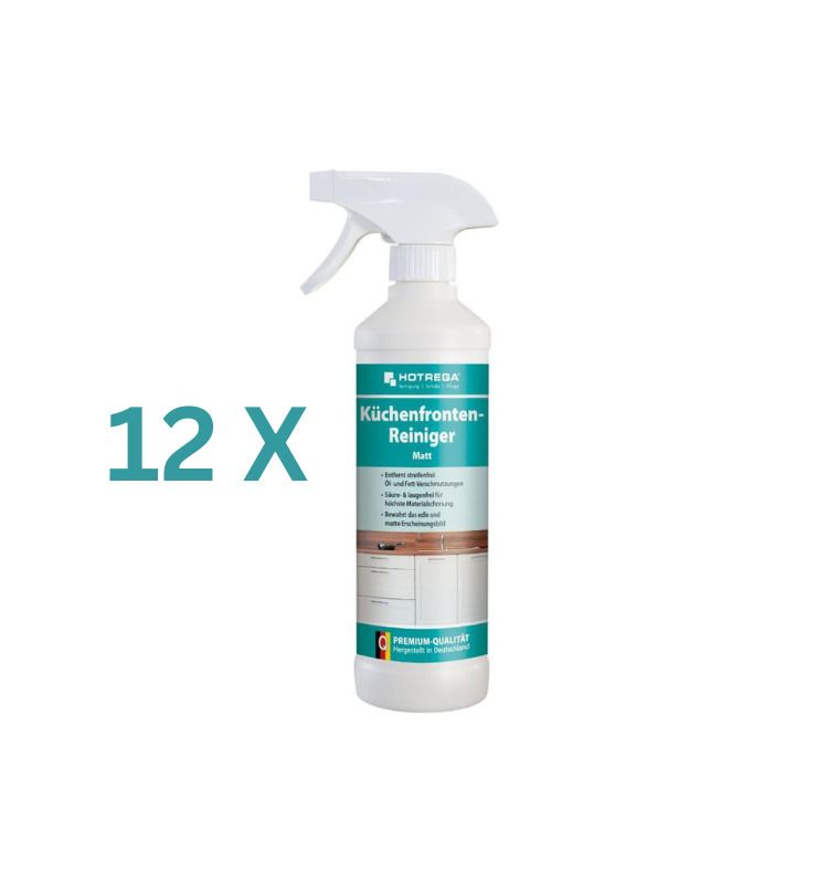 HOTREGA 12 x Küchenfronten-Reiniger "matt" 500ml - H110242 (Vorteil-Set)