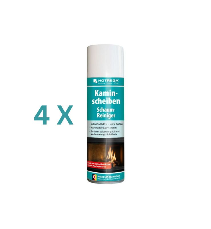 HOTREGA 4 x Kaminscheiben Schaumreiniger 300 ml - H130901-03GF (Vorteil-Set)