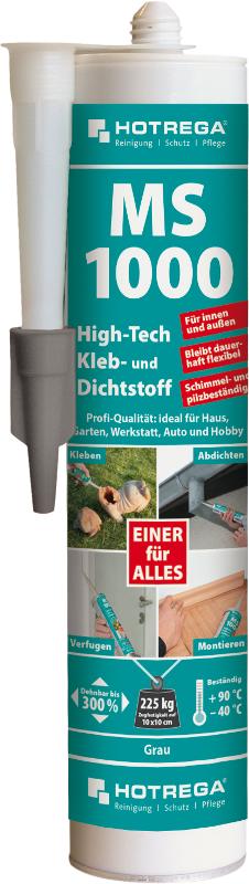 HOTREGA 4 x MS 1000 High-Tech Kleb- und Dichtstoff 290 ml (grau) (Vorteil-Set)