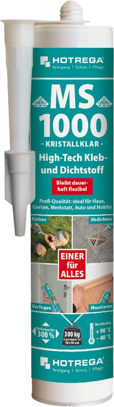 HOTREGA 2 x MS 1000 High-Tech Kleb- und Dichtstoff 290 ml (transp.) (Vorteil-Set)