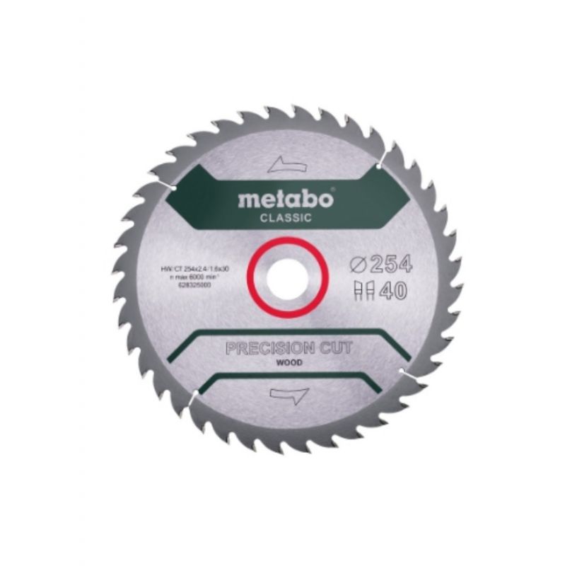 METABO Sägeblatt "precision cut wood - classic", 254x2,4/1,6x30, Z40 WZ 20° /B (628326000) 