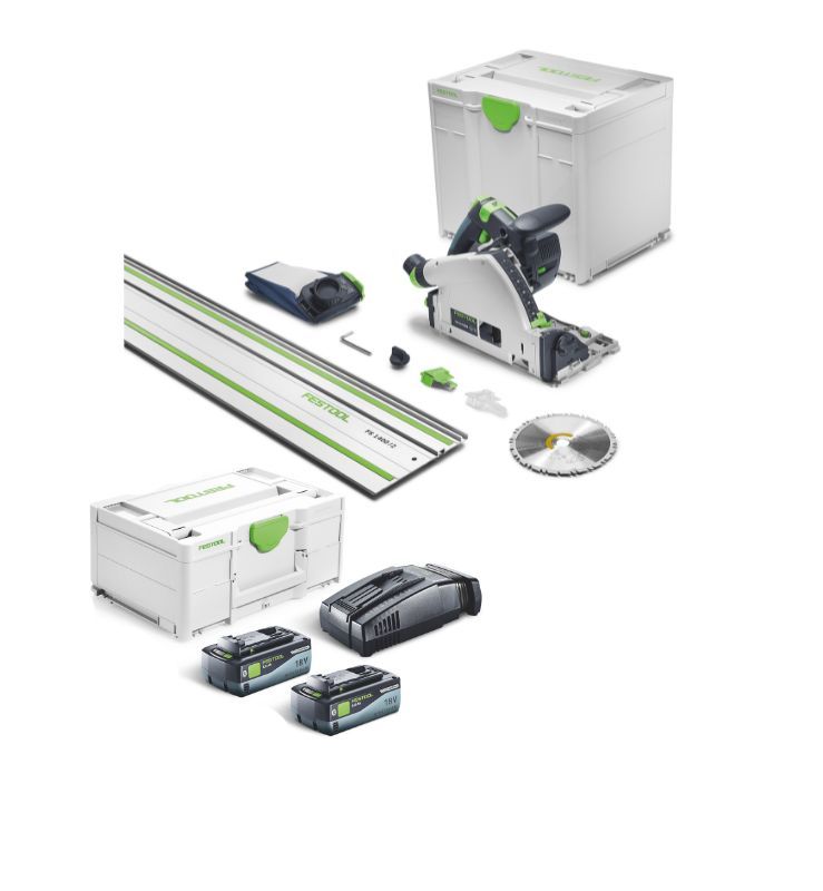 FESTOOL Akku-Tauchsäge TSC 55 KSEB-Basic-FS + Energie-Set SYS 18V 2x8,0/SCA16 - 578826_B