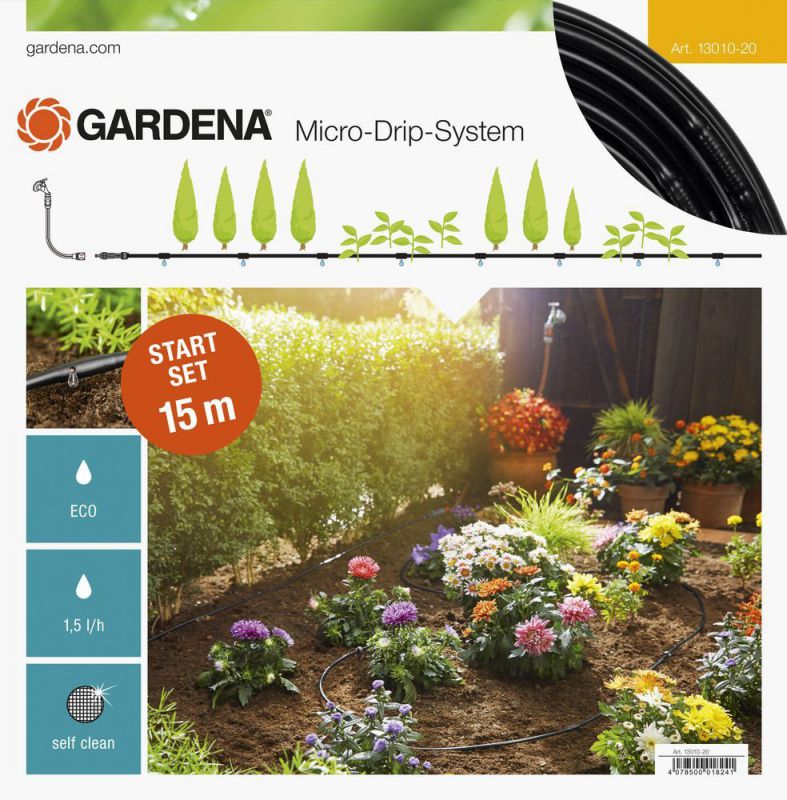 Gardena Kit d'arrosage goutte-à-goutte pour rangées de plantes S - GARDENA 13010-20