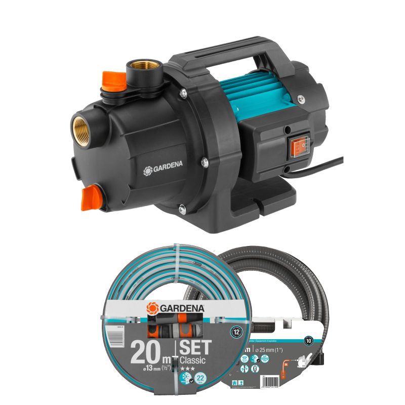 GARDENA 09011-47 Gartenpumpe 3000/4 BASIC Set