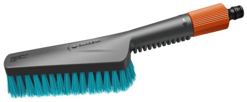 GARDENA Brosse de lavage à main S dure Cleansystem, raccordable à l'eau, pour petites surfaces