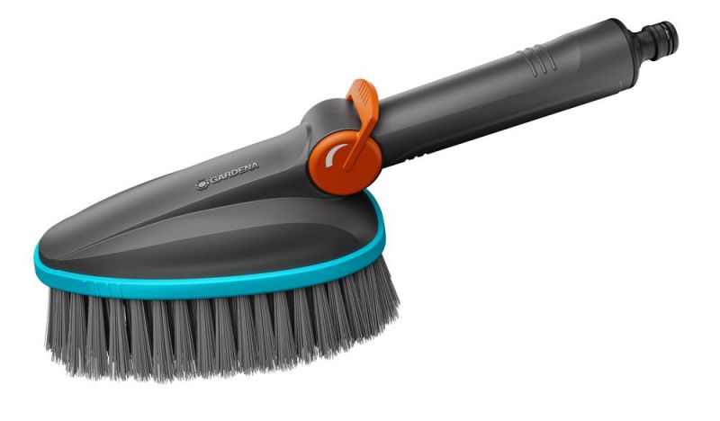 GARDENA Brosse de lavage à main M souple réglable Cleansystem, raccordable à l'eau, pour petites surfaces