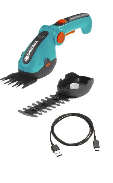 Gardena Kit cisaille à gazon ComfortCut Li + lame taille-buissons