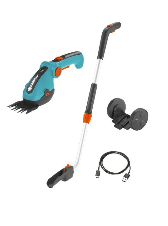 GARDENA 09889-20 Kit cisaille à gazon sans fil ComfortCut Li + manche + roues