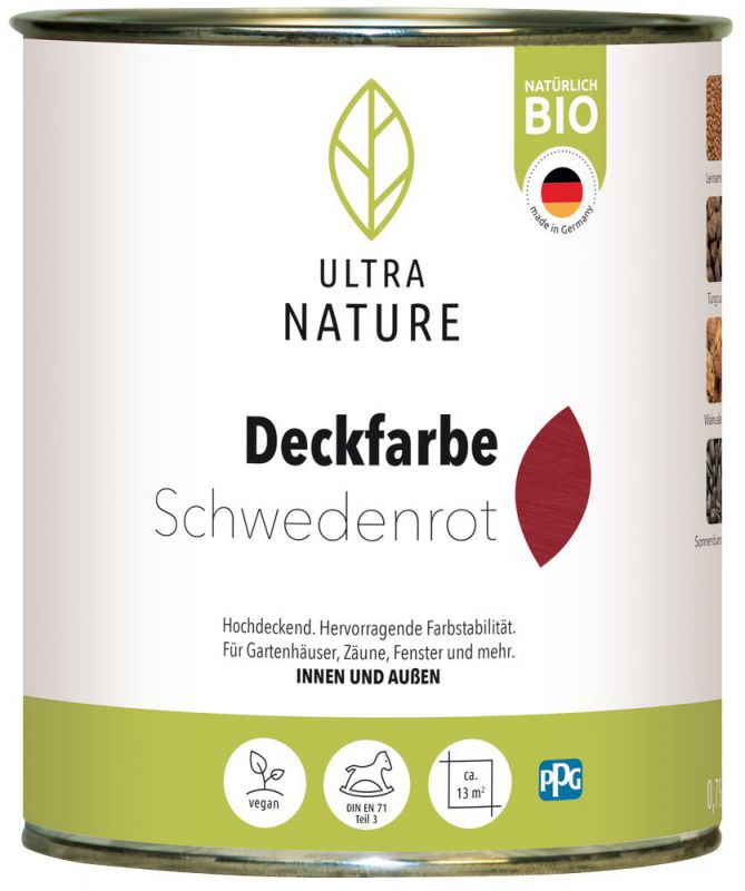 Ultra Nature Deckfarbe Schwedenrot 0,75 l - 682373