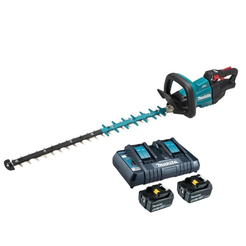 MAKITA Akku-Heckenschere 75 cm 18 V + 2x Akku 5,0Ah + Doppelladegerät - DUH751RT