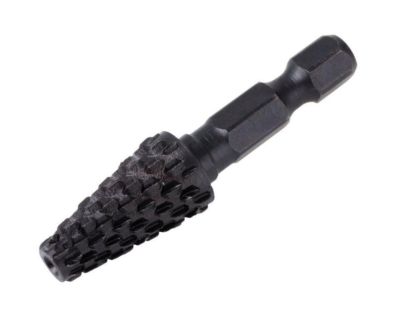 wolfcraft 1 Profilraspel konisch, für Metall, 6-kant Schaft Ø 6-11 x 22 mm