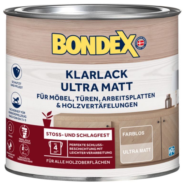 BONDEX Klarlack Ultra Matt Farblos 0,25 L - 474080