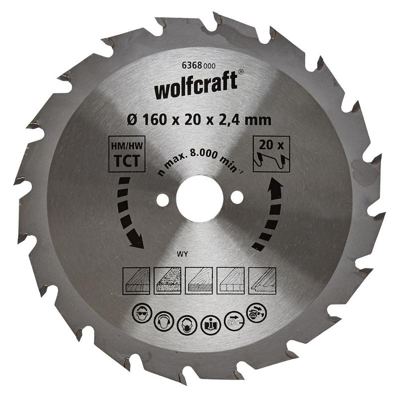 wolfcraft 1 Kreissägeblatt HM, 20 Zähne ø160mm - 6368000