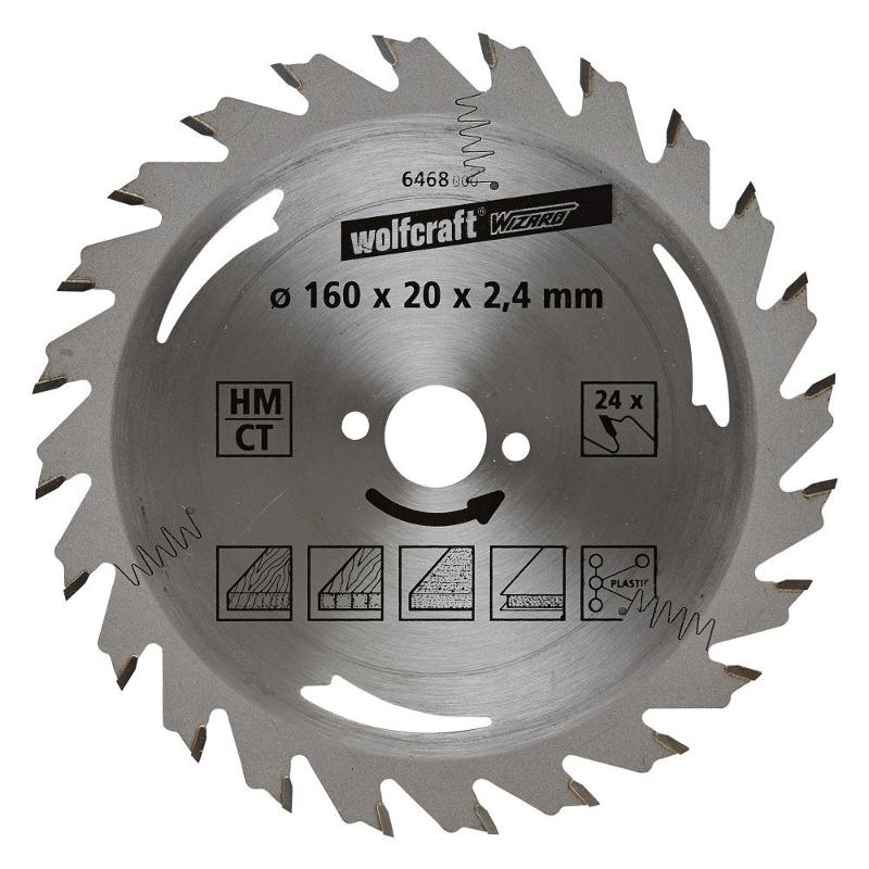 wolfcraft 1 Kreissägeblatt HM, 24 Zähne ø160mm - 6468000