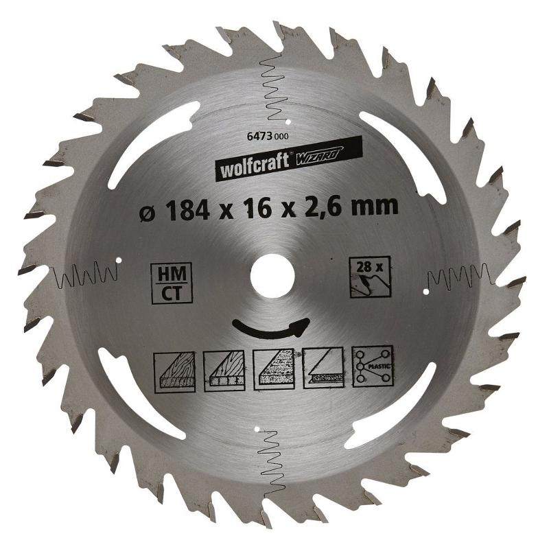 wolfcraft 1 Kreissägeblatt HM, 28 Zähne ø184mm