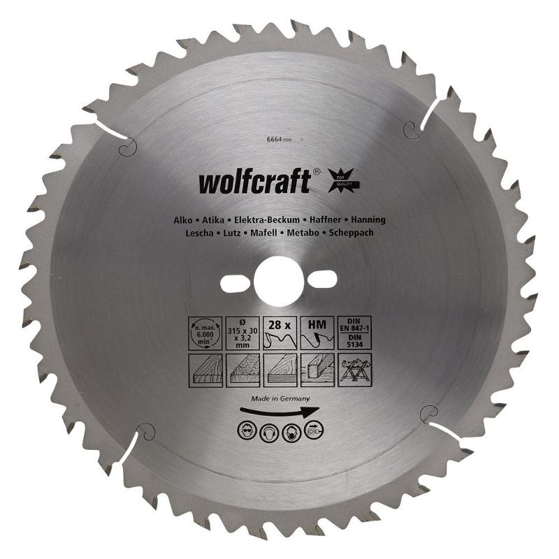 wolfcraft 1 Tisch-Kreissägebl. HM, 28 Zähne ø315mm