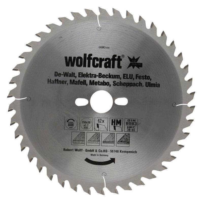 wolfcraft 1 Tisch-Kreissägebl. HM, 42 Zähne ø250mm