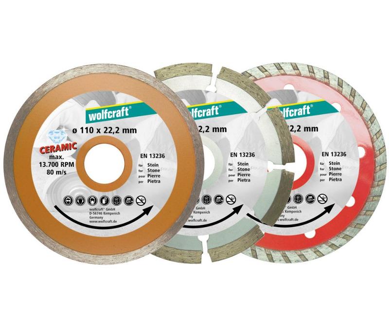 wolfcraft 3 Diamant-Trennscheiben, sort.. ø110mm