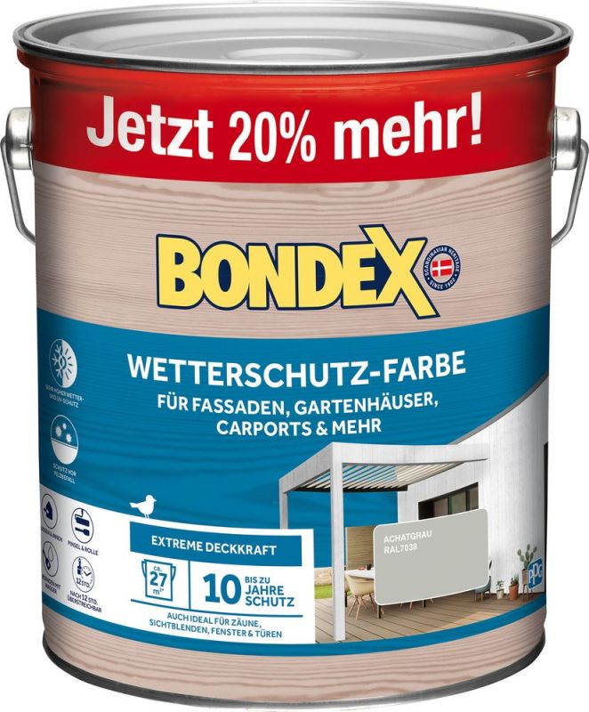 BONDEX WETTERSCHUTZ-FARBE ACHATGRAU - RAL7038 3 L - 466803