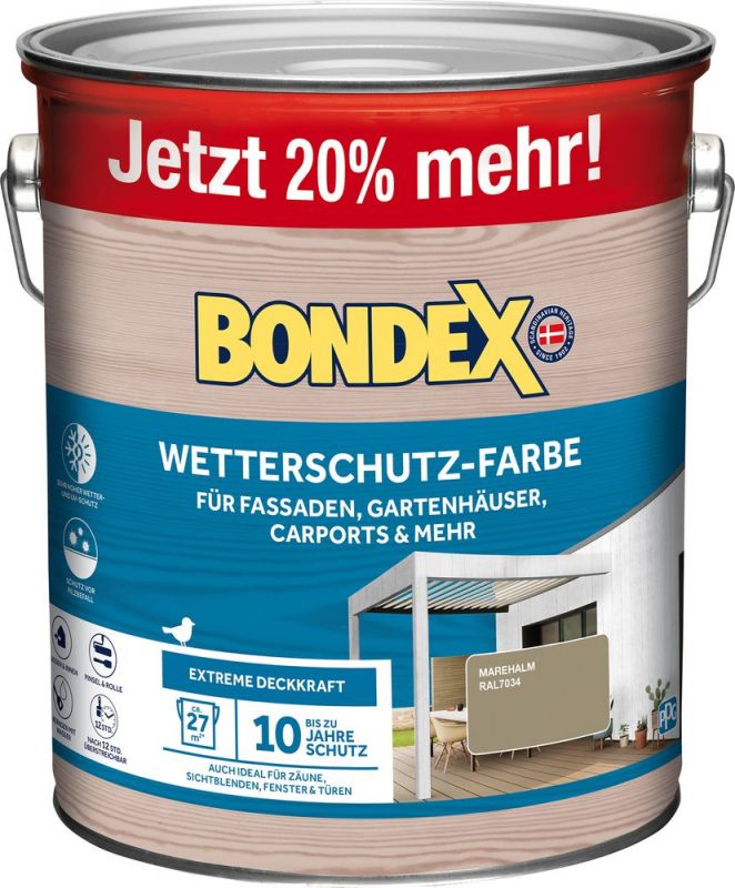 BONDEX WETTERSCHUTZ-FARBE MAREHALM - RAL 7034 3 L - 466805