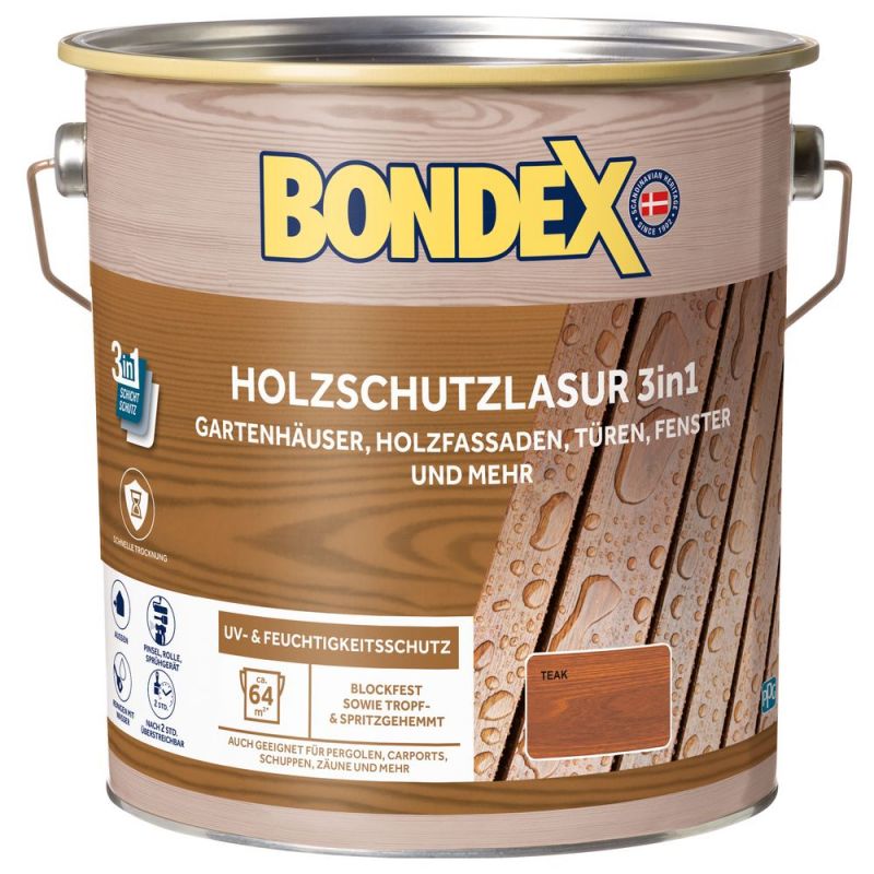 BONDEX Holzschutzlasur 3in1 Teak 4 L - 475967
