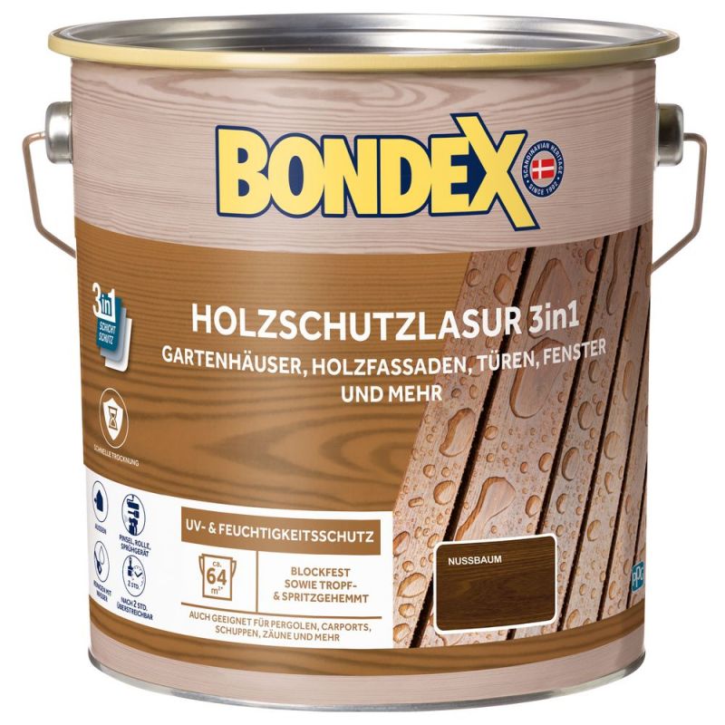 BONDEX Holzschutzlasur 3in1 Nussbaum 4 L - 475968