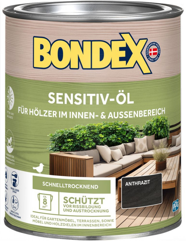 BONDEX SENSITIV-ÖL Anthrazit 0,75 L - 484474