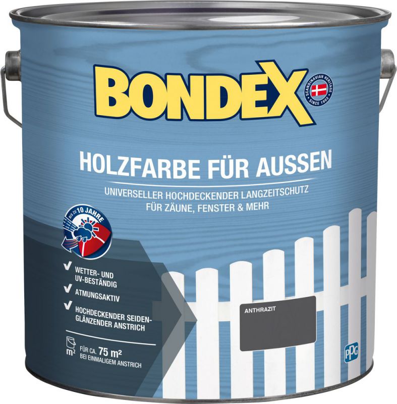 BONDEX HOLZFARBE FÜR AUSSEN Anthrazit 7,5 l - 446765