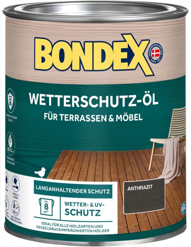 BONDEX WETTERSCHUTZ-ÖL ANTHRAZIT 0,75 L - 466123