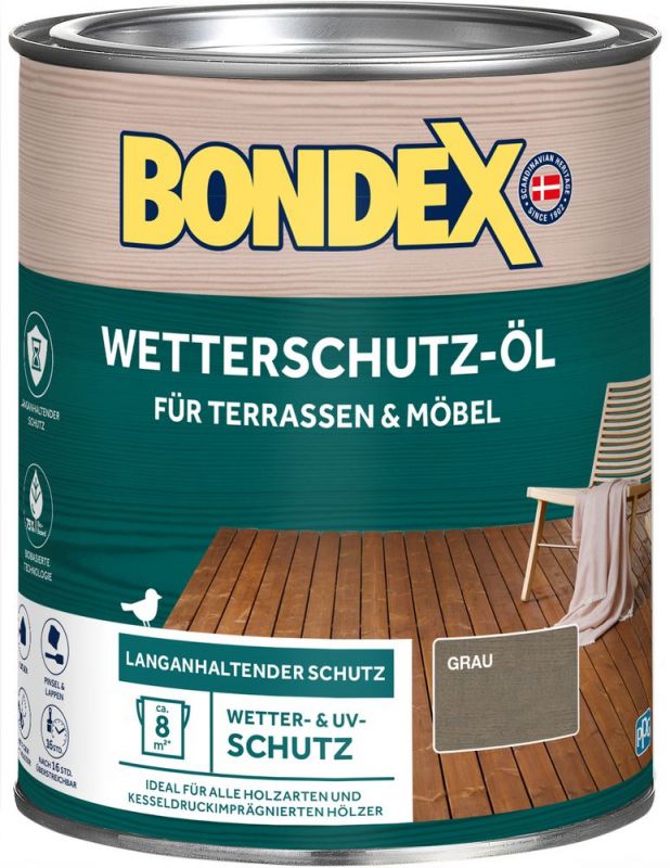 BONDEX WETTERSCHUTZ-ÖL GRAU 0,75 L - 466124