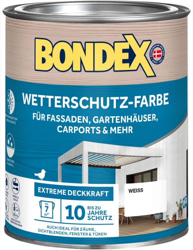 BONDEX WETTERSCHUTZ-FARBE WEISS 0,75 L - 466129