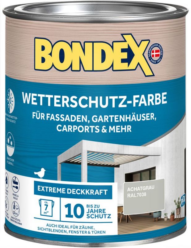 BONDEX WETTERSCHUTZ-FARBE ACHATGRAU - RAL7038 0,75 L - 466132