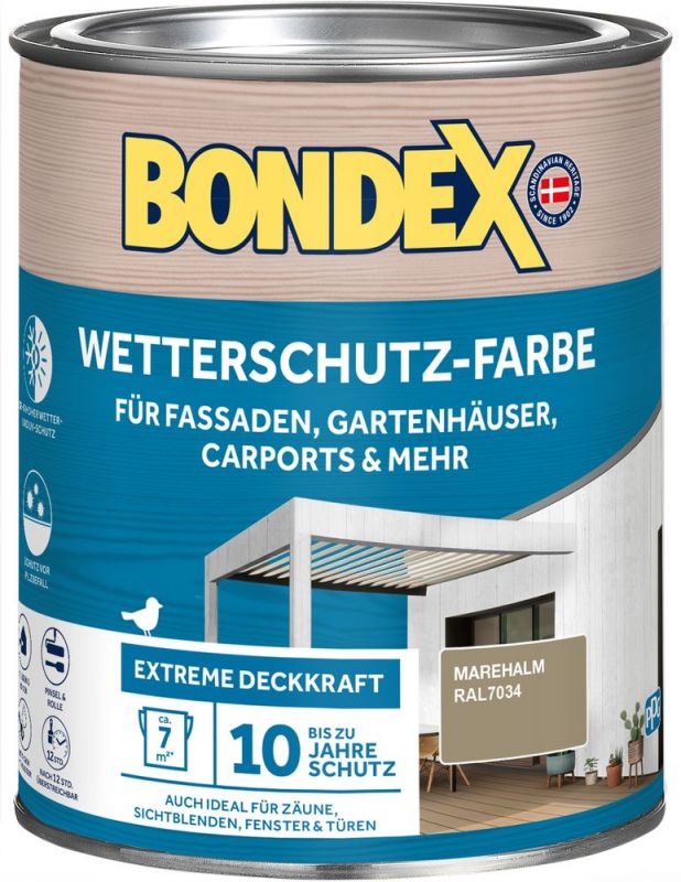 BONDEX WETTERSCHUTZ-FARBE MAREHALM - RAL 7034 0,75 L - 466134