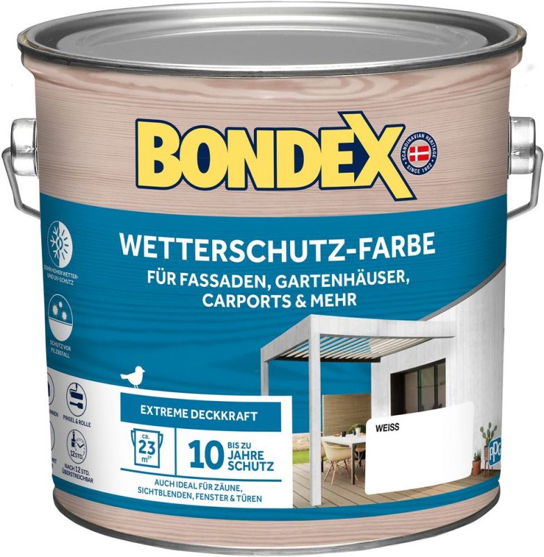 BONDEX WETTERSCHUTZ-FARBE WEISS 2,5 L - 466135